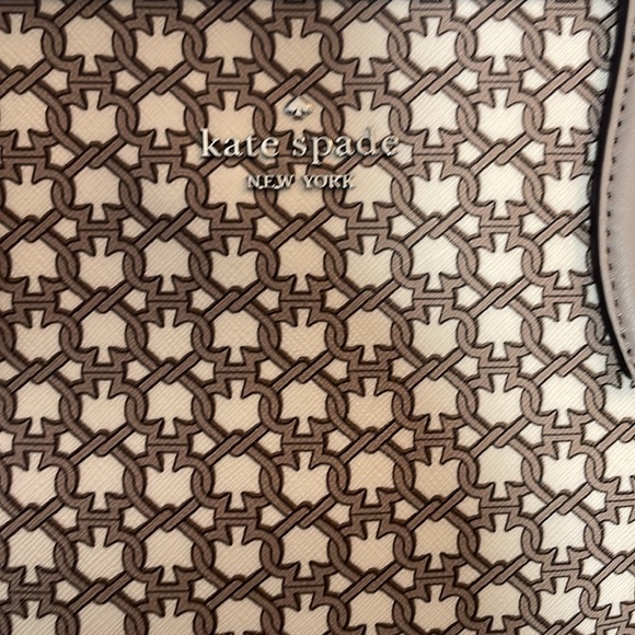 Kate Spade Small hand bag beige with spade patterns - Picture 2 of 8